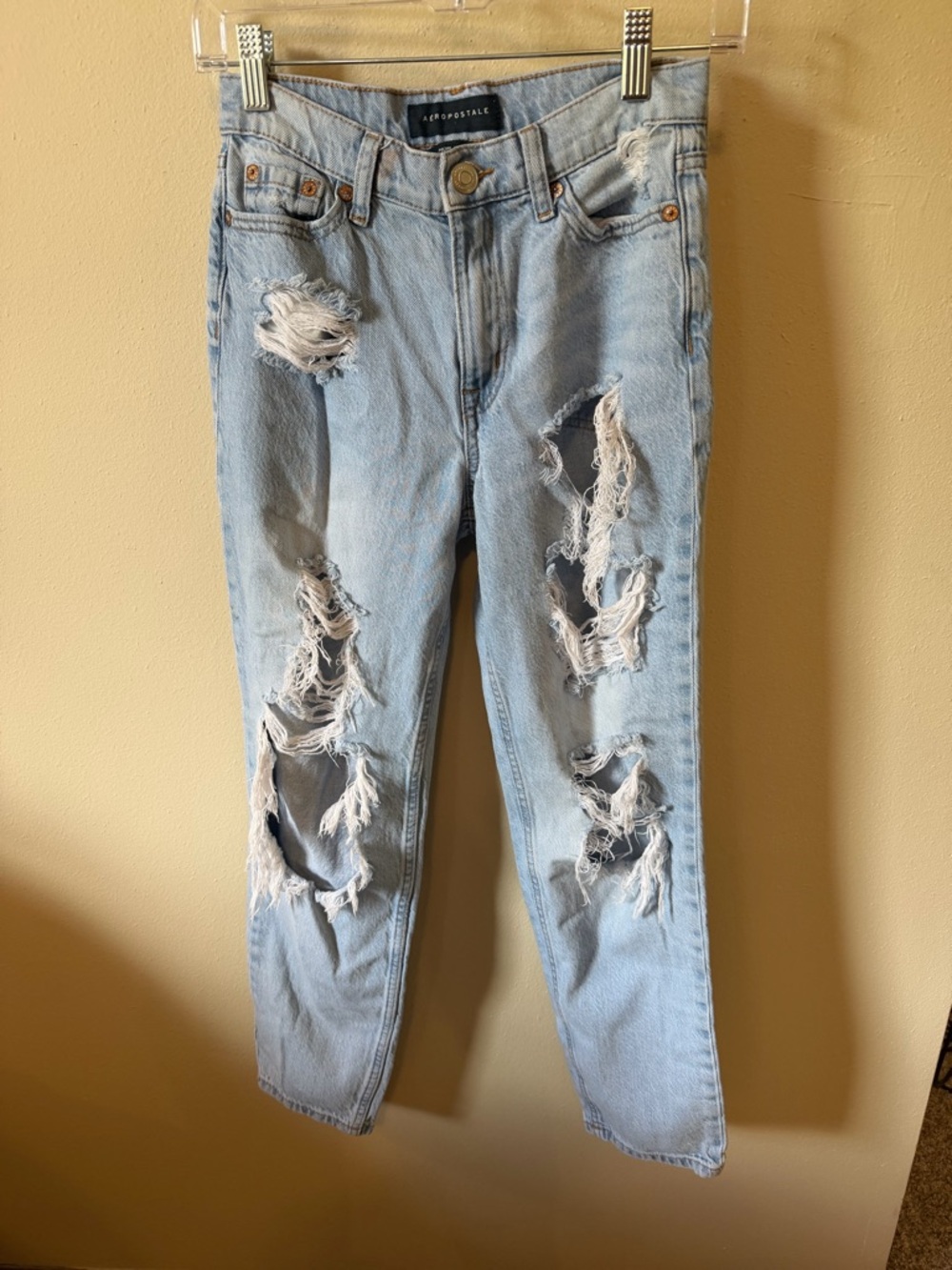 Aeropostale Light Blue Ripped “Mom Jean”